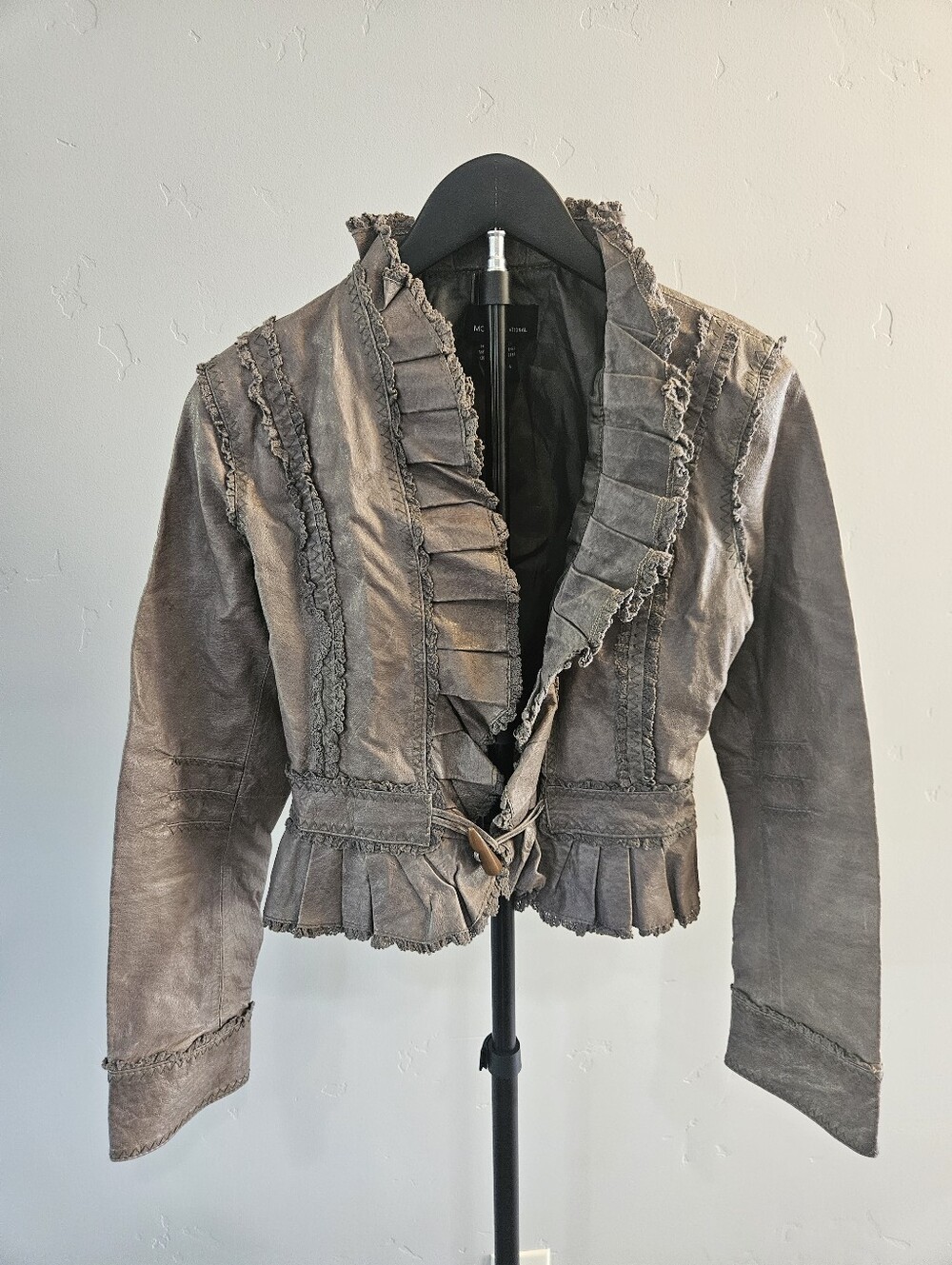 MODA International Ruffle LeatherJacket
